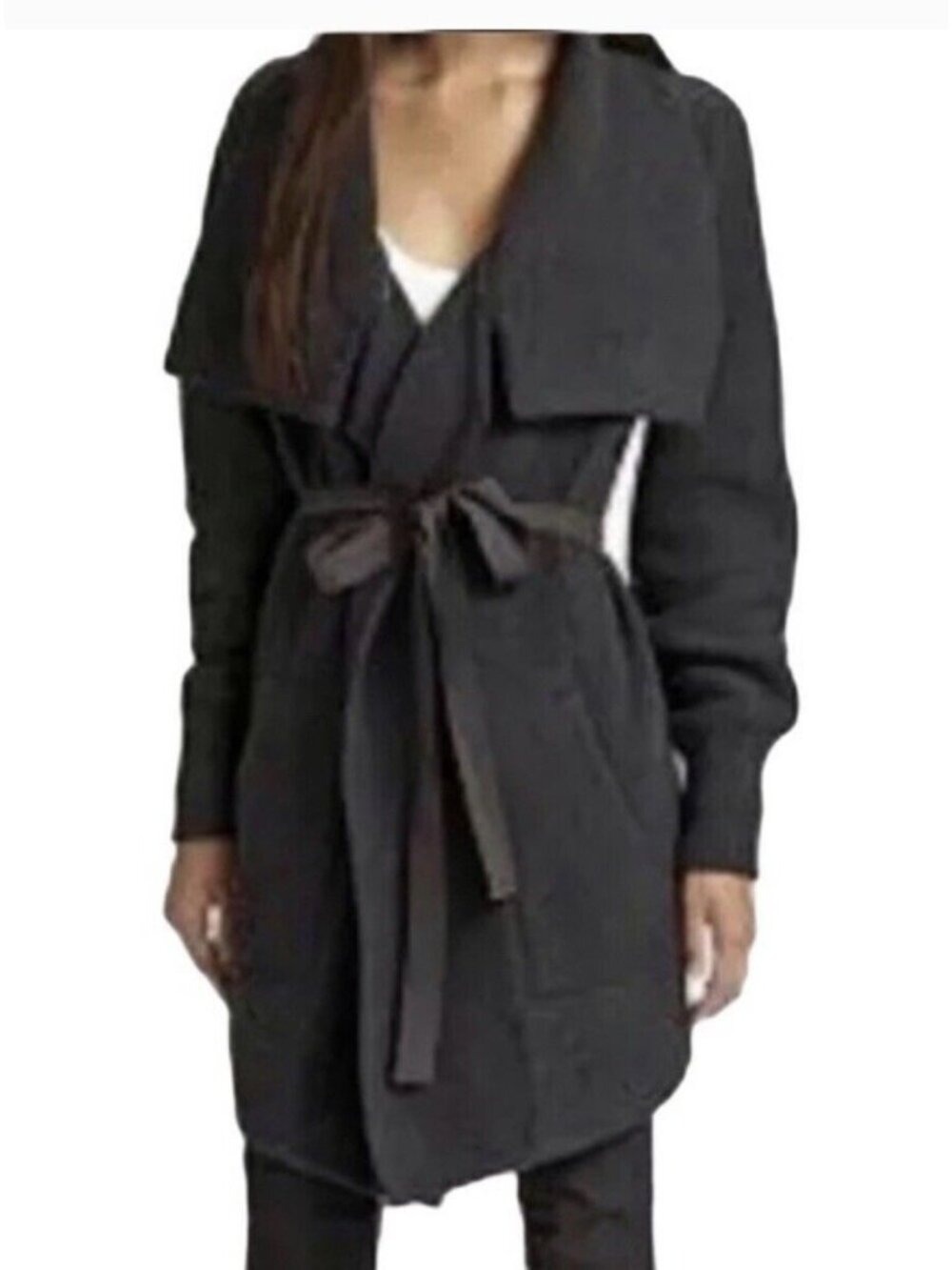 CAbi Womens Take Charge 956 Wrap Jacket Charcoal Black XS